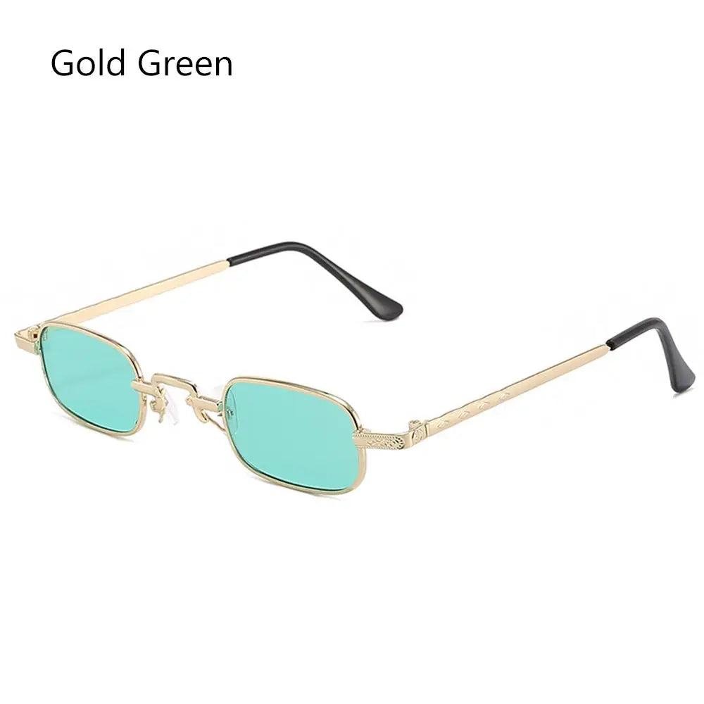 Necklaces&Sunglasses - Unisex Retro Rectangle Sunglasses with Luxury Metal Frame