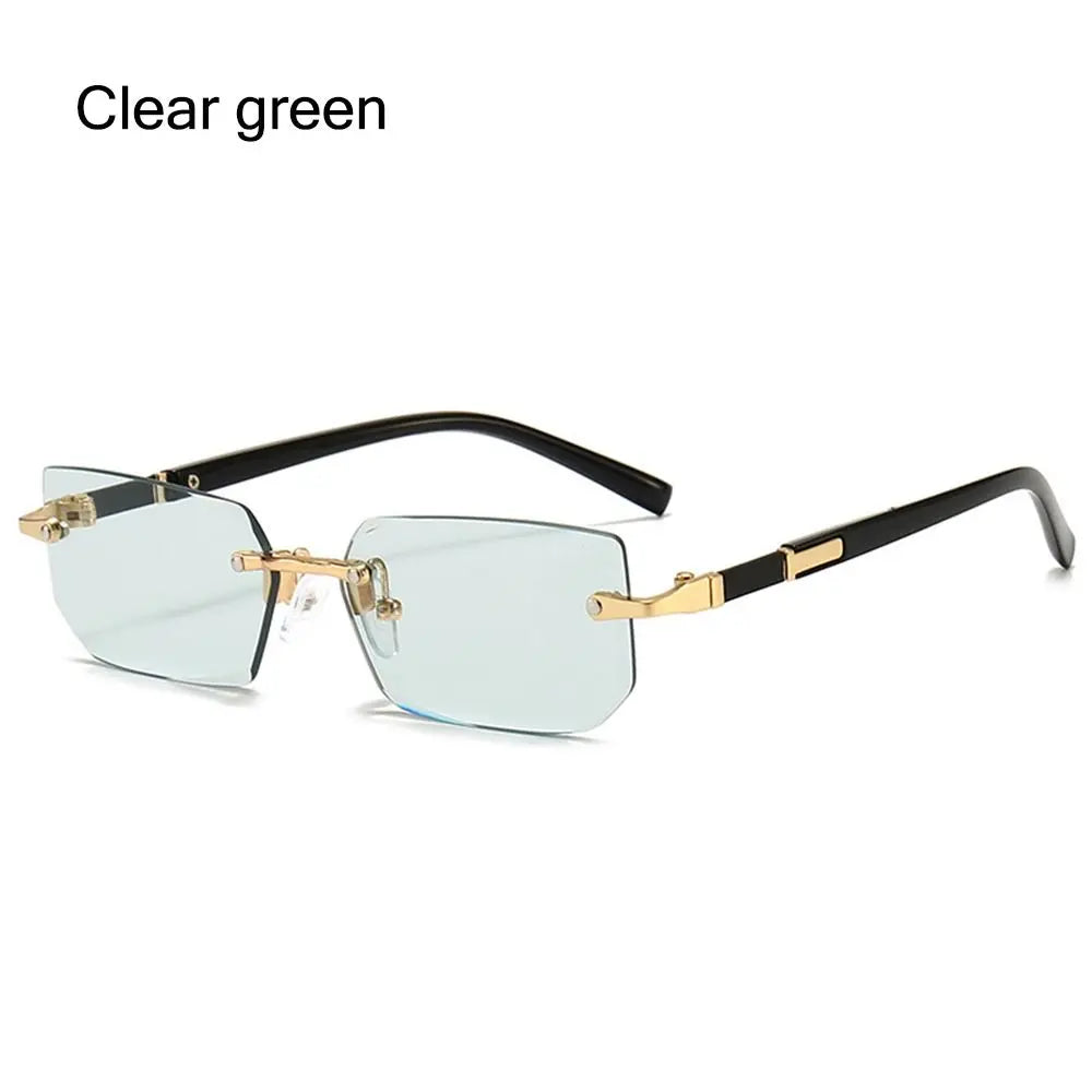 Necklaces&Sunglasses - Unisex Retro Rectangle Sunglasses with Luxury Metal Frame