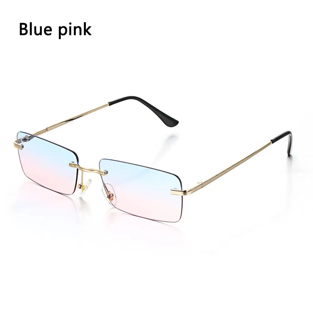 Necklaces&Sunglasses - Unisex Retro Rectangle Sunglasses with Luxury Metal Frame