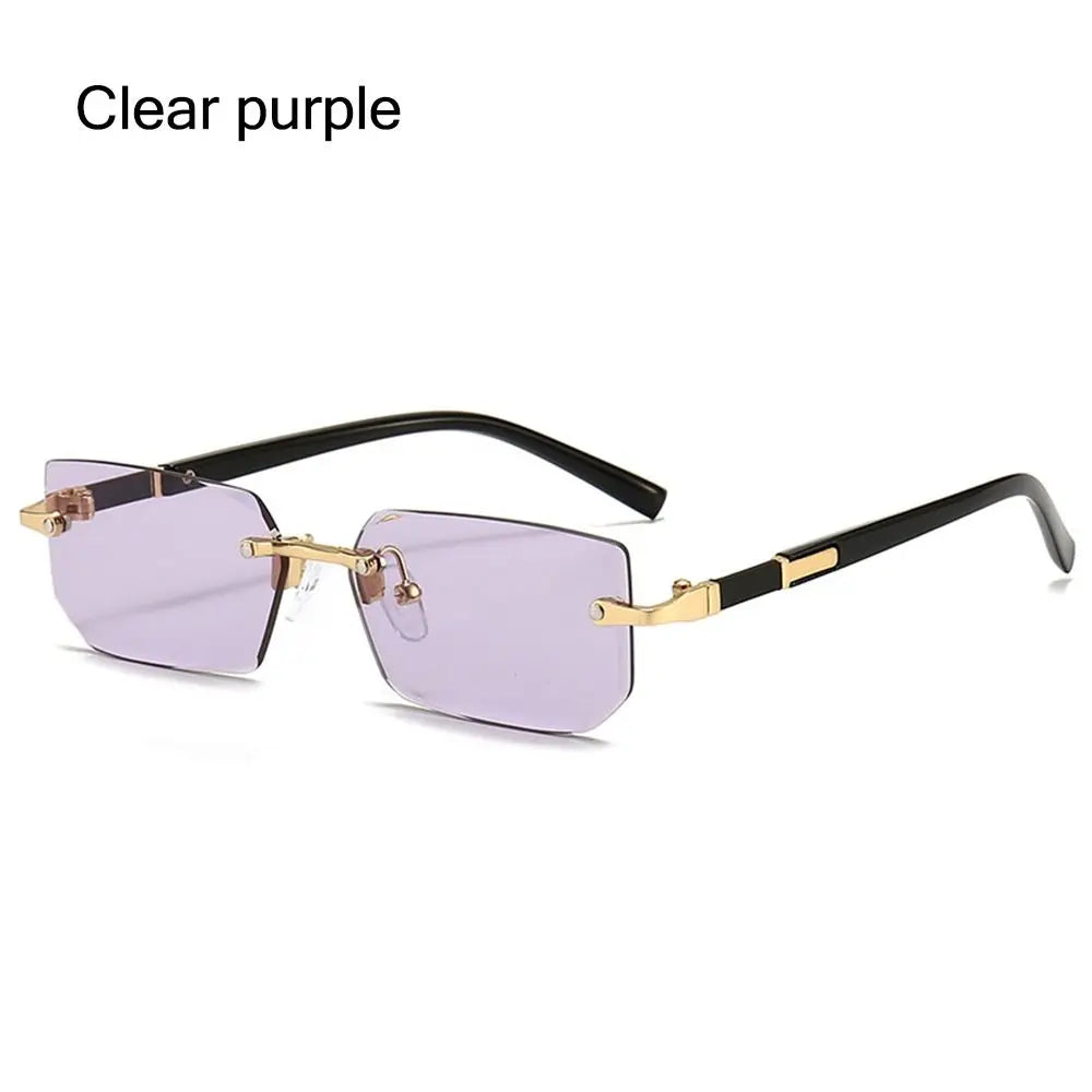 Necklaces&Sunglasses - Unisex Retro Rectangle Sunglasses with Luxury Metal Frame