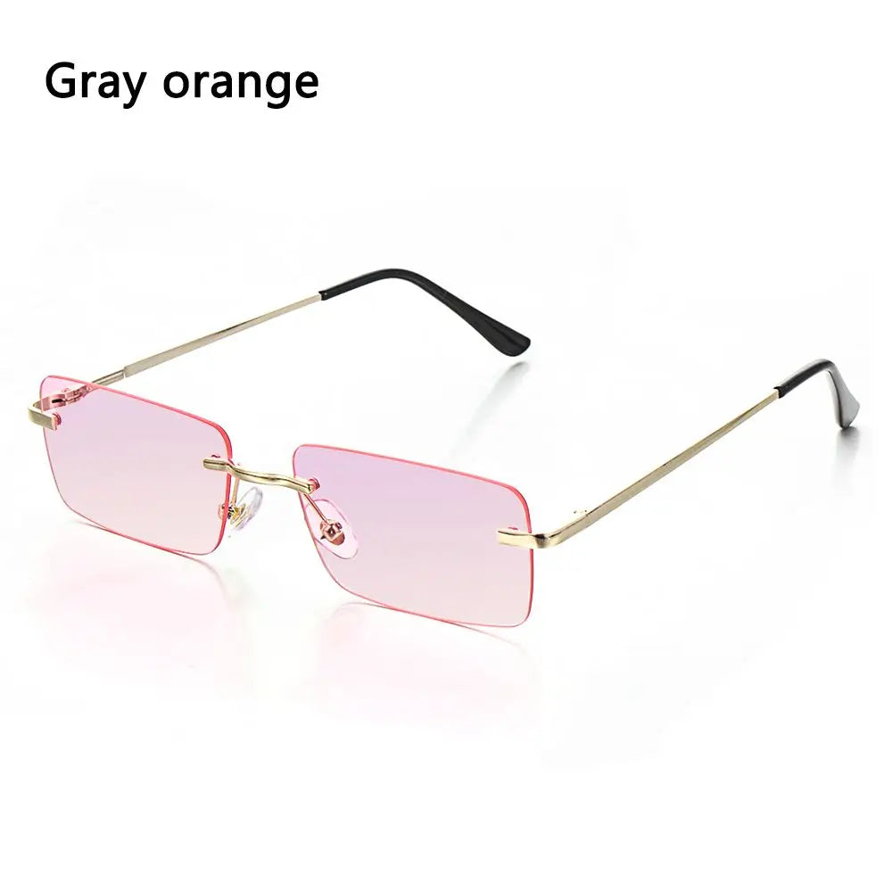 Necklaces&Sunglasses - Unisex Retro Rectangle Sunglasses with Luxury Metal Frame