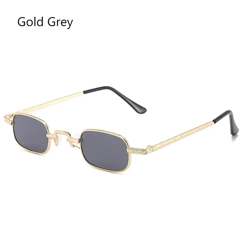 Necklaces&Sunglasses - Unisex Retro Rectangle Sunglasses with Luxury Metal Frame