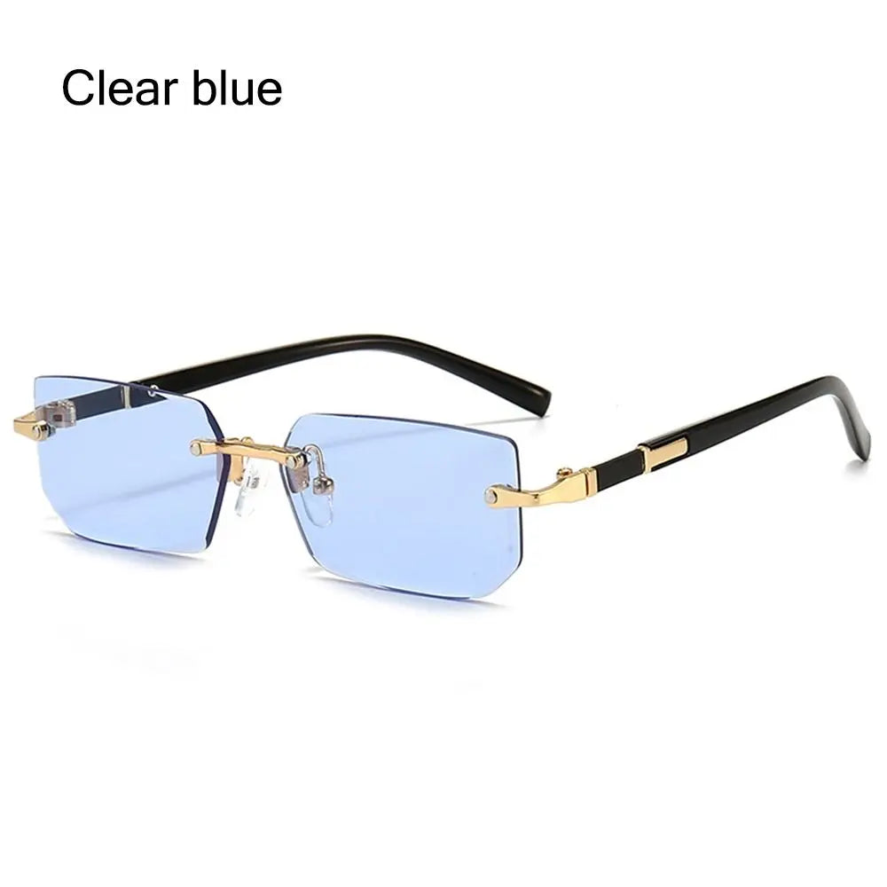 Necklaces&Sunglasses - Unisex Retro Rectangle Sunglasses with Luxury Metal Frame