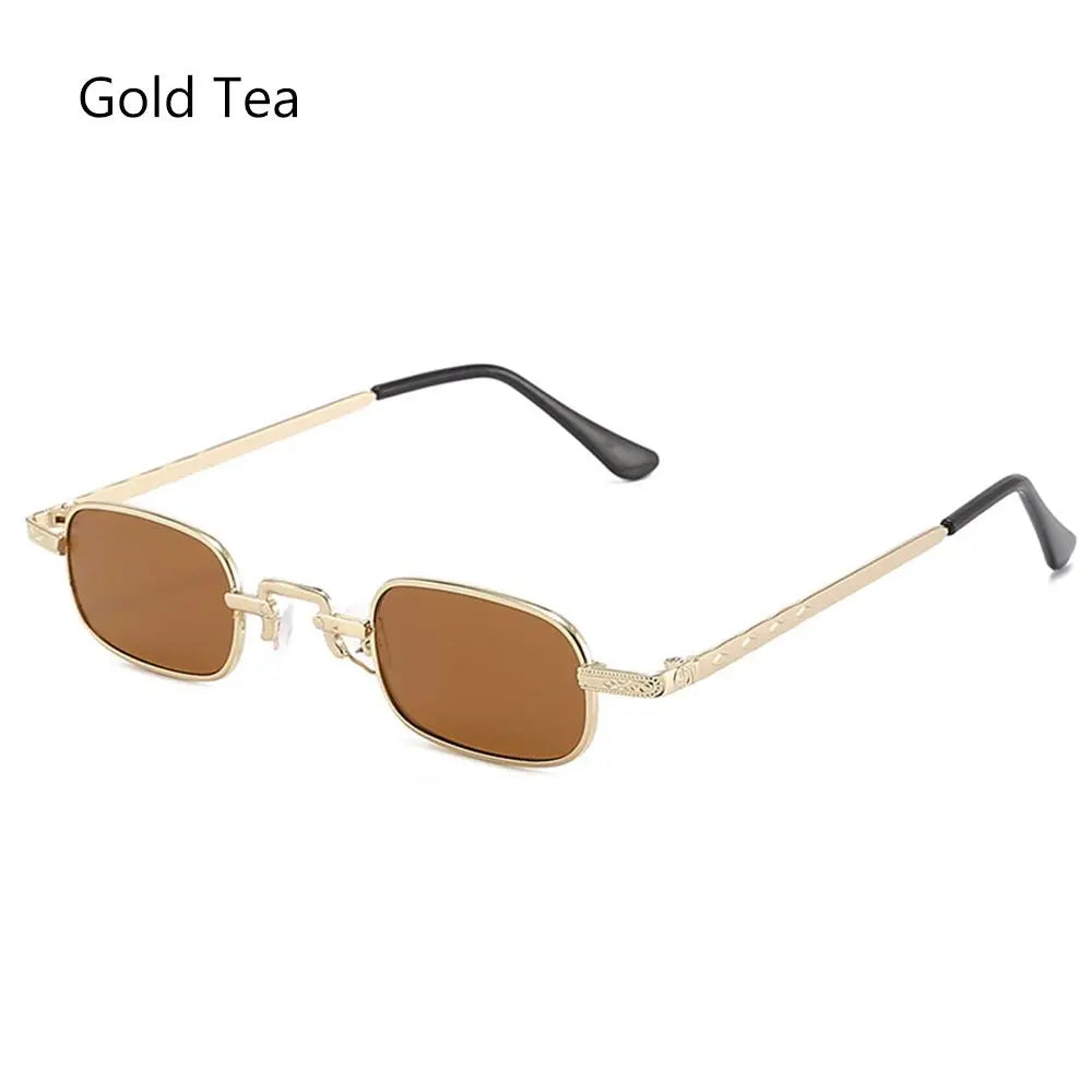 Necklaces&Sunglasses - Unisex Retro Rectangle Sunglasses with Luxury Metal Frame