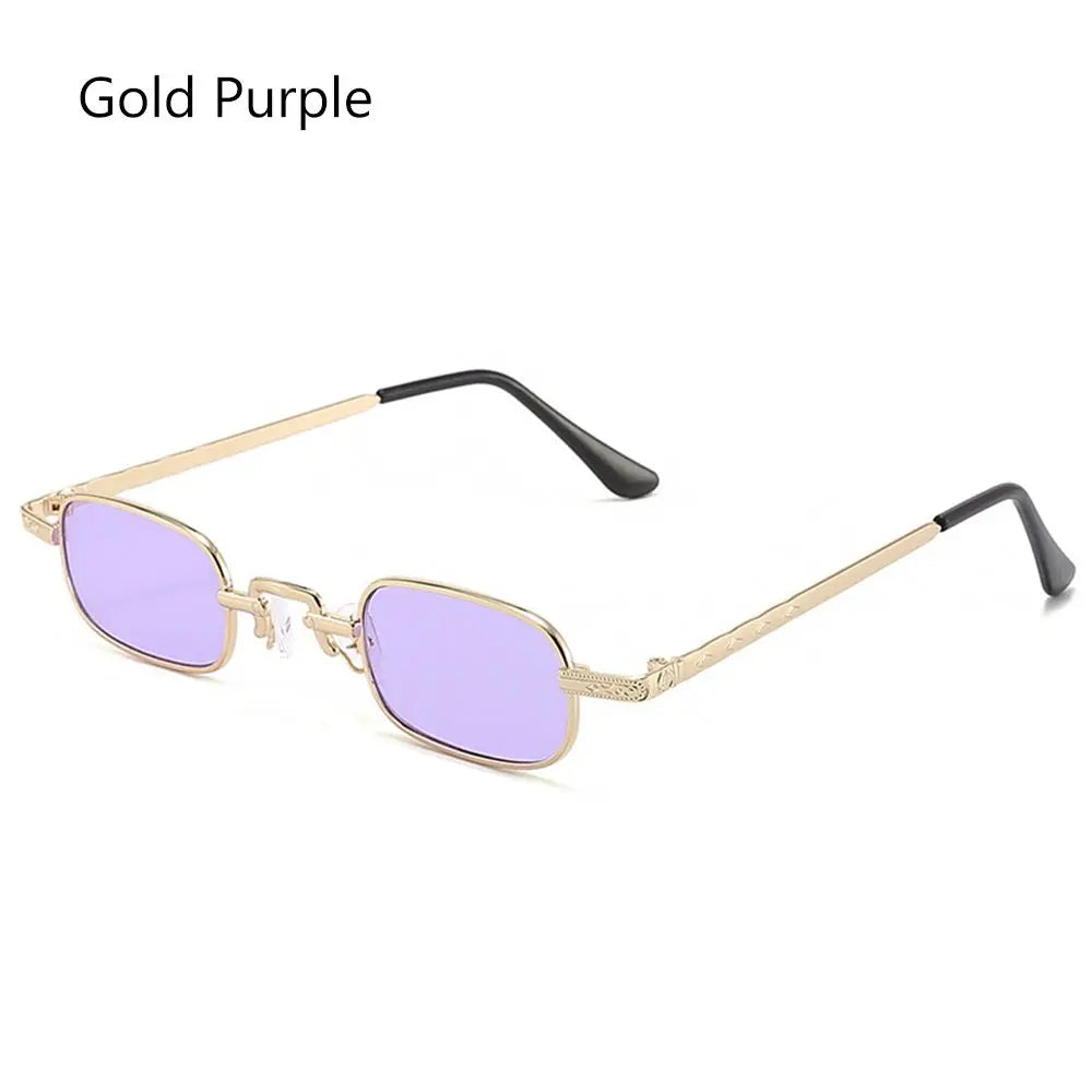 Necklaces&Sunglasses - Unisex Retro Rectangle Sunglasses with Luxury Metal Frame