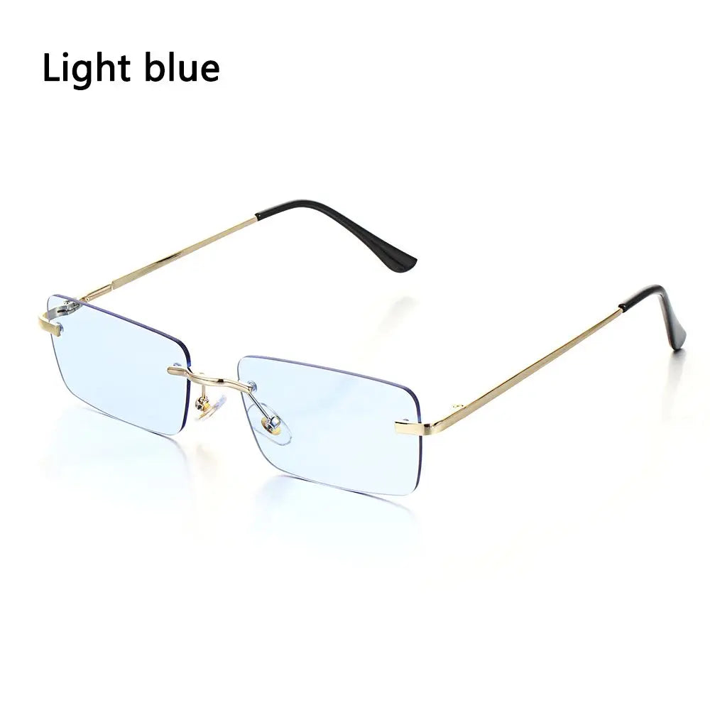 Necklaces&Sunglasses - Unisex Retro Rectangle Sunglasses with Luxury Metal Frame