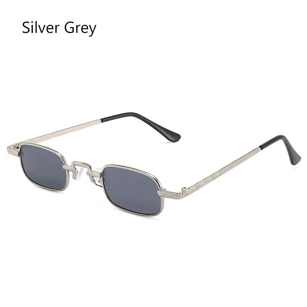 Necklaces&Sunglasses - Unisex Retro Rectangle Sunglasses with Luxury Metal Frame