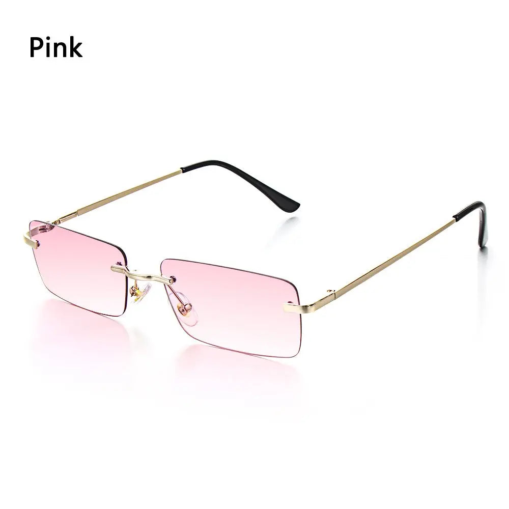 Necklaces&Sunglasses - Unisex Retro Rectangle Sunglasses with Luxury Metal Frame