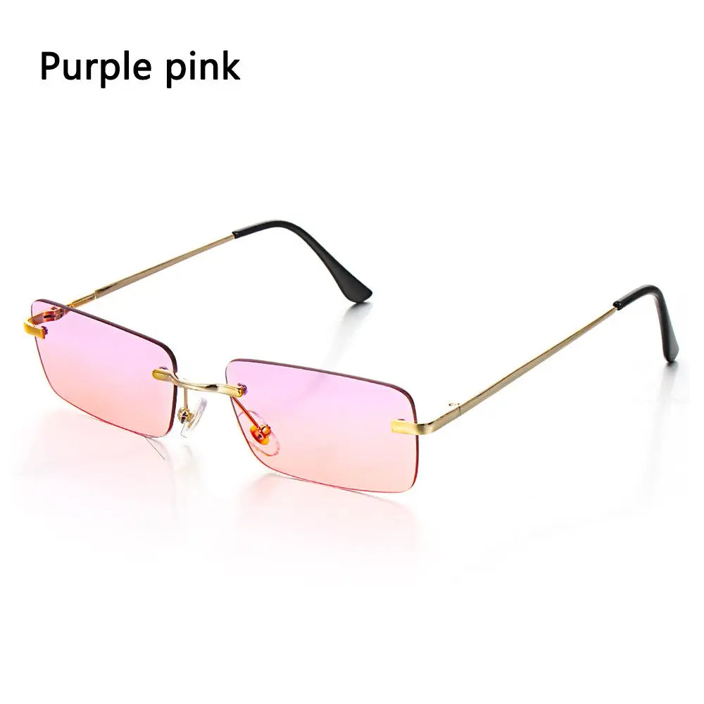 Necklaces&Sunglasses - Unisex Retro Rectangle Sunglasses with Luxury Metal Frame