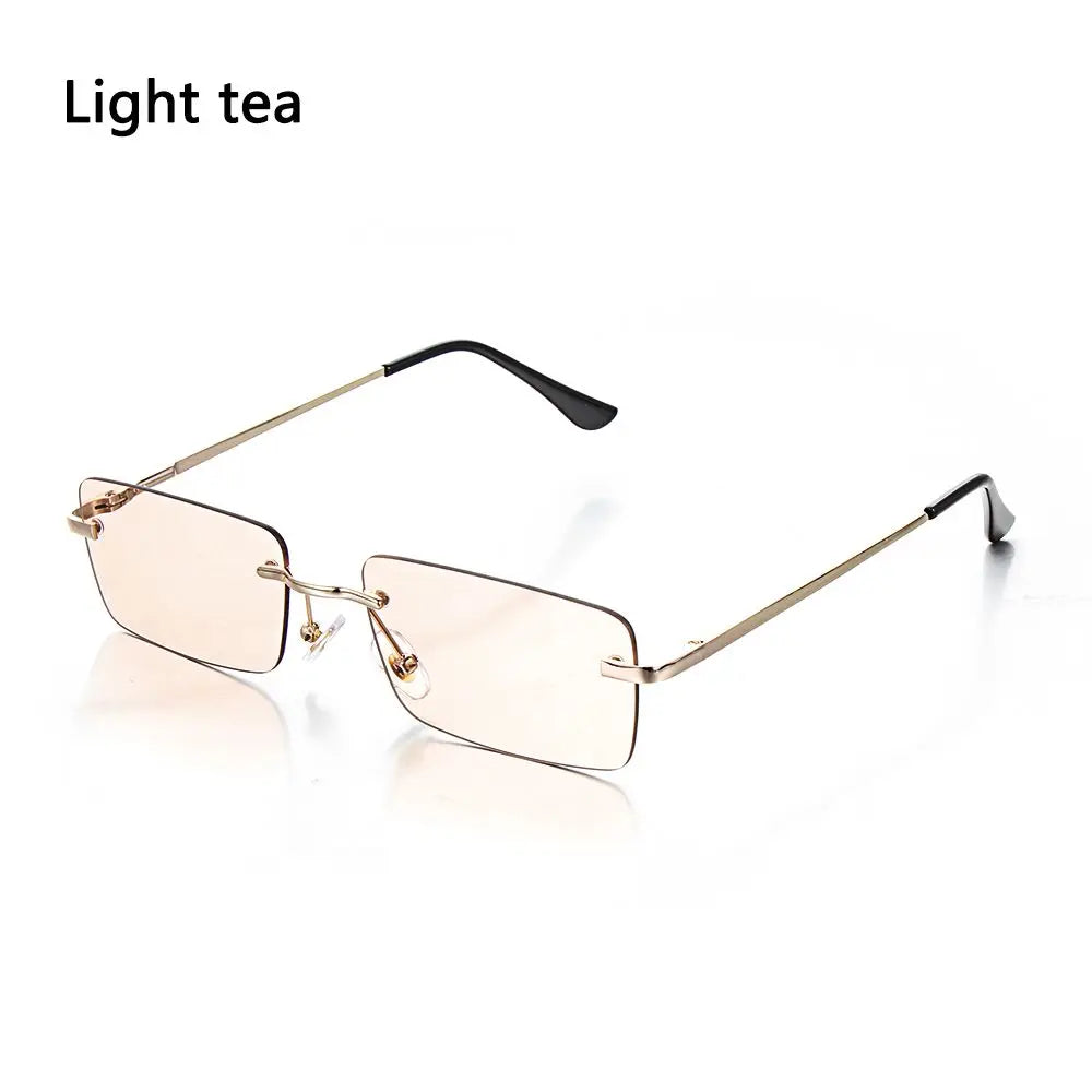 Necklaces&Sunglasses - Unisex Retro Rectangle Sunglasses with Luxury Metal Frame